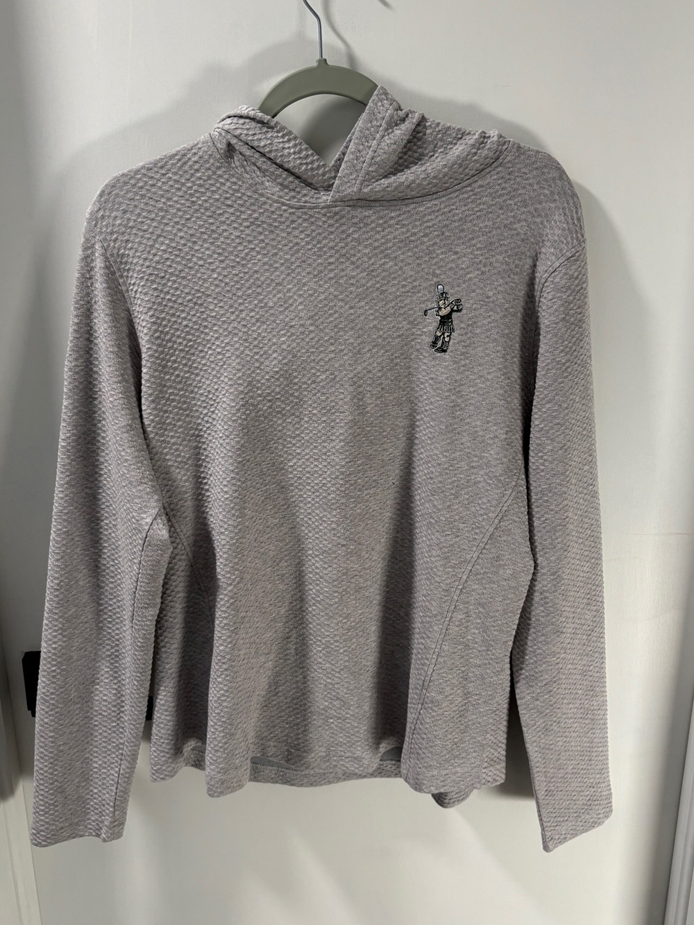 Light Gray Hooded Women’s Sweater - Michigan State Golf